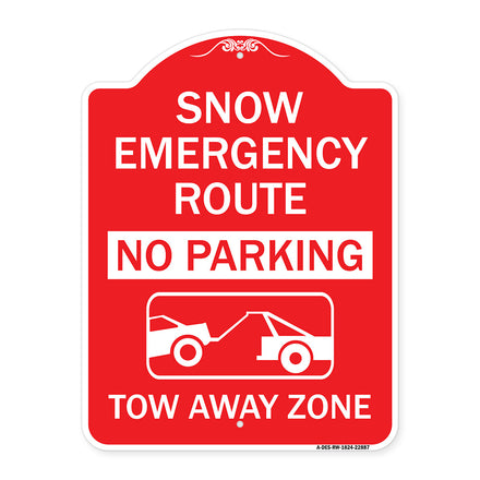 Snow Emergency Route Tow Away Zone with Graphic