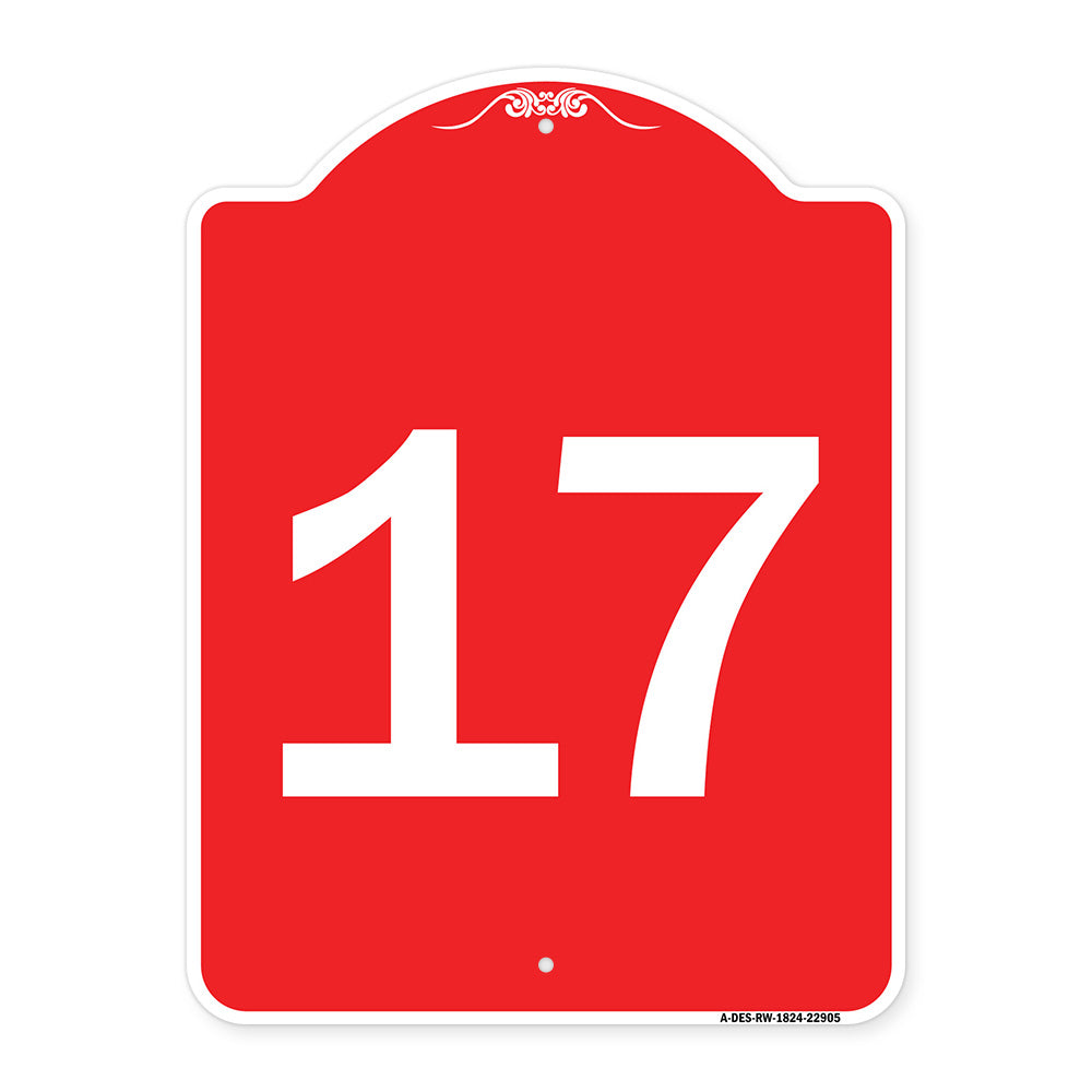 Sign with Number '17