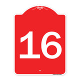 Sign with Number '16
