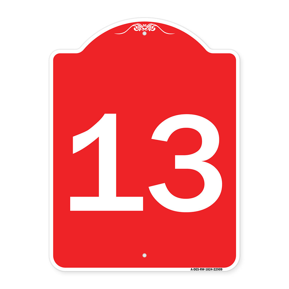 Sign with Number '13
