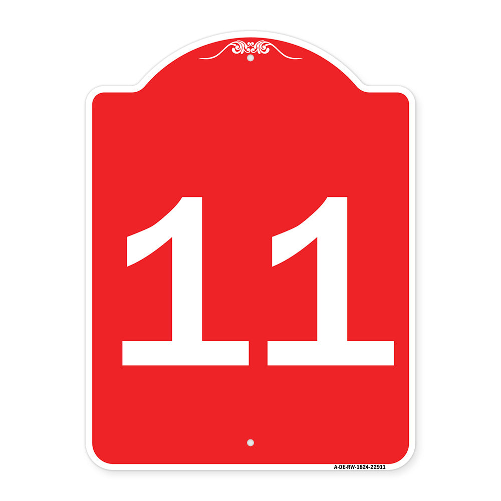 Sign with Number '11