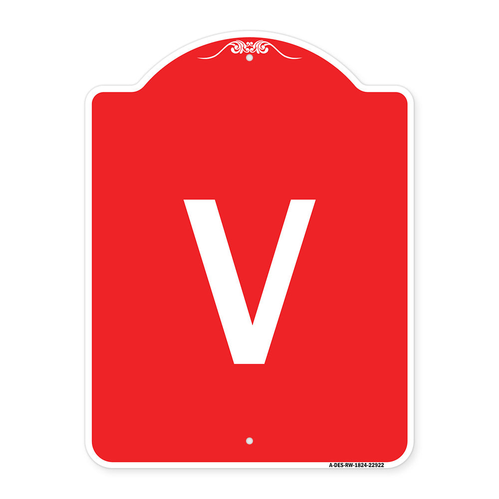 Sign with Letter V