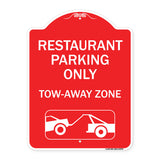Restaurant Parking Only Tow-Away Zone (With Car Tow Graphic)