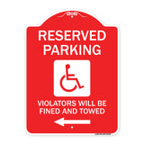 Reserved Parking Violators Will Be Fined and Towed (Left Arrow Symbol)