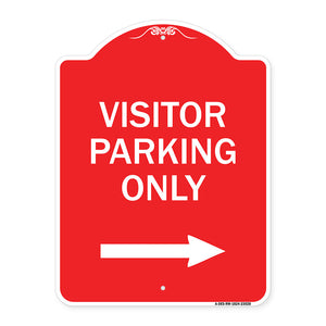 Reserved Parking Sign Visitor Parking Only (With Right Arrow)