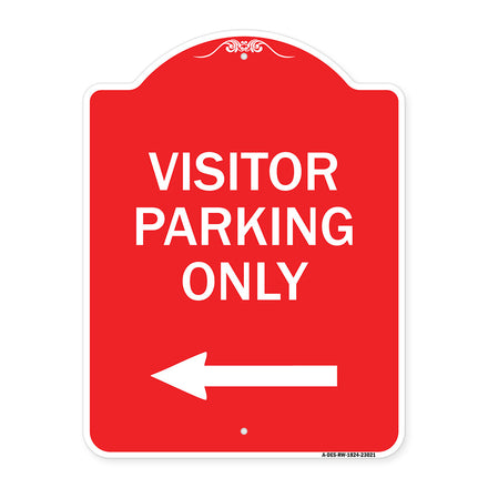 Reserved Parking Sign Visitor Parking Only (With Left Arrow)