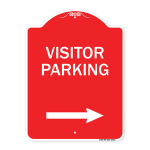 Reserved Parking Sign Visitor Parking (Arrow Pointing Right)