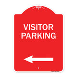 Reserved Parking Sign Visitor Parking (Arrow Pointing Left)