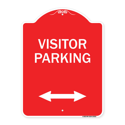 Reserved Parking Sign Visitor Parking (Arrow Pointing Left and Right)