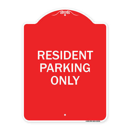 Reserved Parking Sign Resident Parking Only