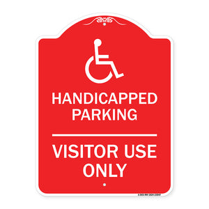 Reserved Parking Sign Handicapped Parking Visitor Use Only with Graphic