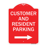 Reserved Parking Sign Customer and Visitor Parking (With Right Arrow)