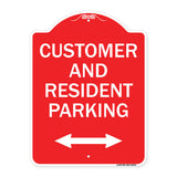 Reserved Parking Sign Customer and Visitor Parking (Bidirectional Arrow)
