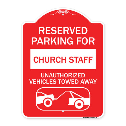 Reserved Parking for Church Staff Unauthorized Vehicles Towed Away (With Tow Away Graphic)