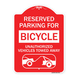 Reserved Parking for Bicycle Unauthorized Vehicles Towed Away (With Tow Away Graphic)
