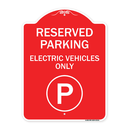 Reserved Parking - Electric Vehicles Only (With Parking Symbol)