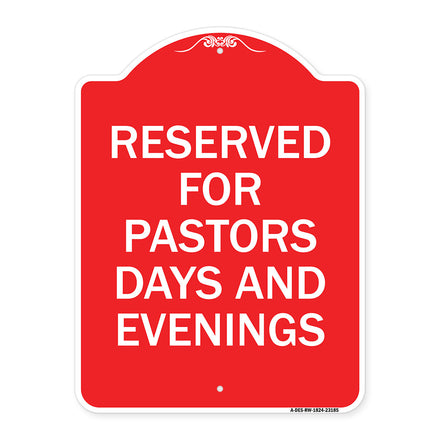 Reserved for Pastors Days and Evenings