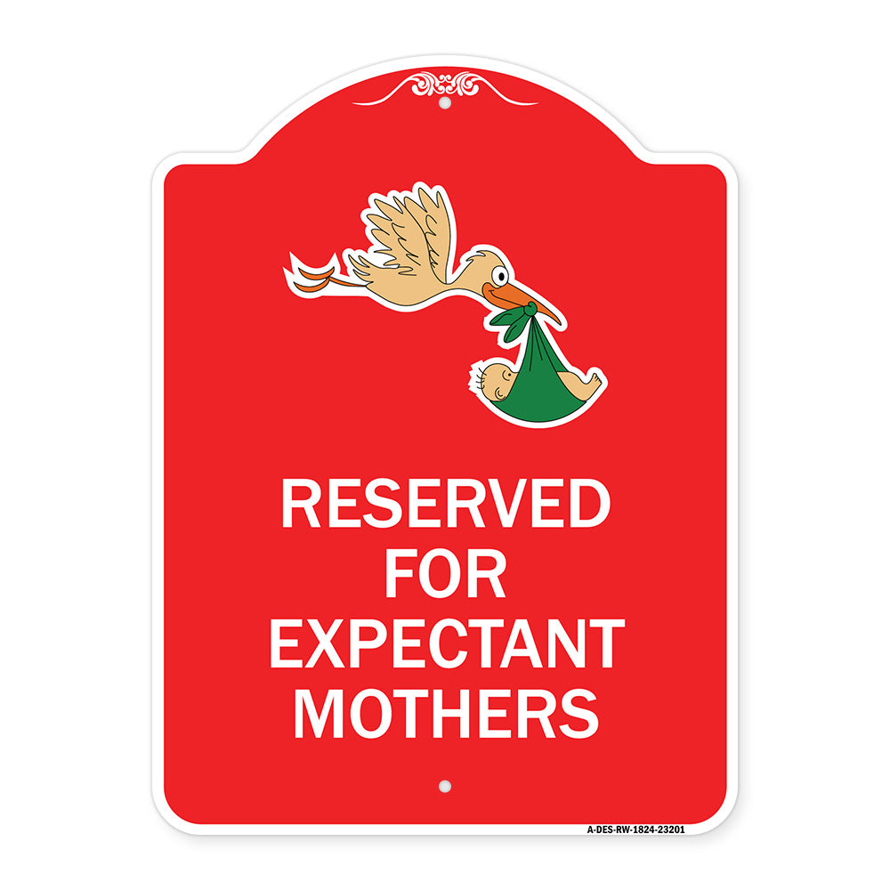 Reserved for Expectant Mothers (With Stork & Baby Graphic)