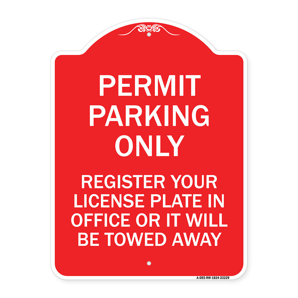 Register Your License Plate in Office or It Will Be Towed Away