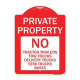 Private Property Sign Private Property No Tractor Trailers Tow Trucks Delivery Trucks Semi Trucks Buses