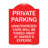 Private Parking Unauthorized Cars Will Be Towed Away at Owner's Expense