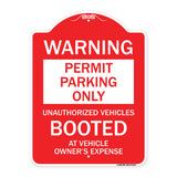 Permit Parking Only Unauthorized Vehicles Booted at Vehicle Owner's Expense