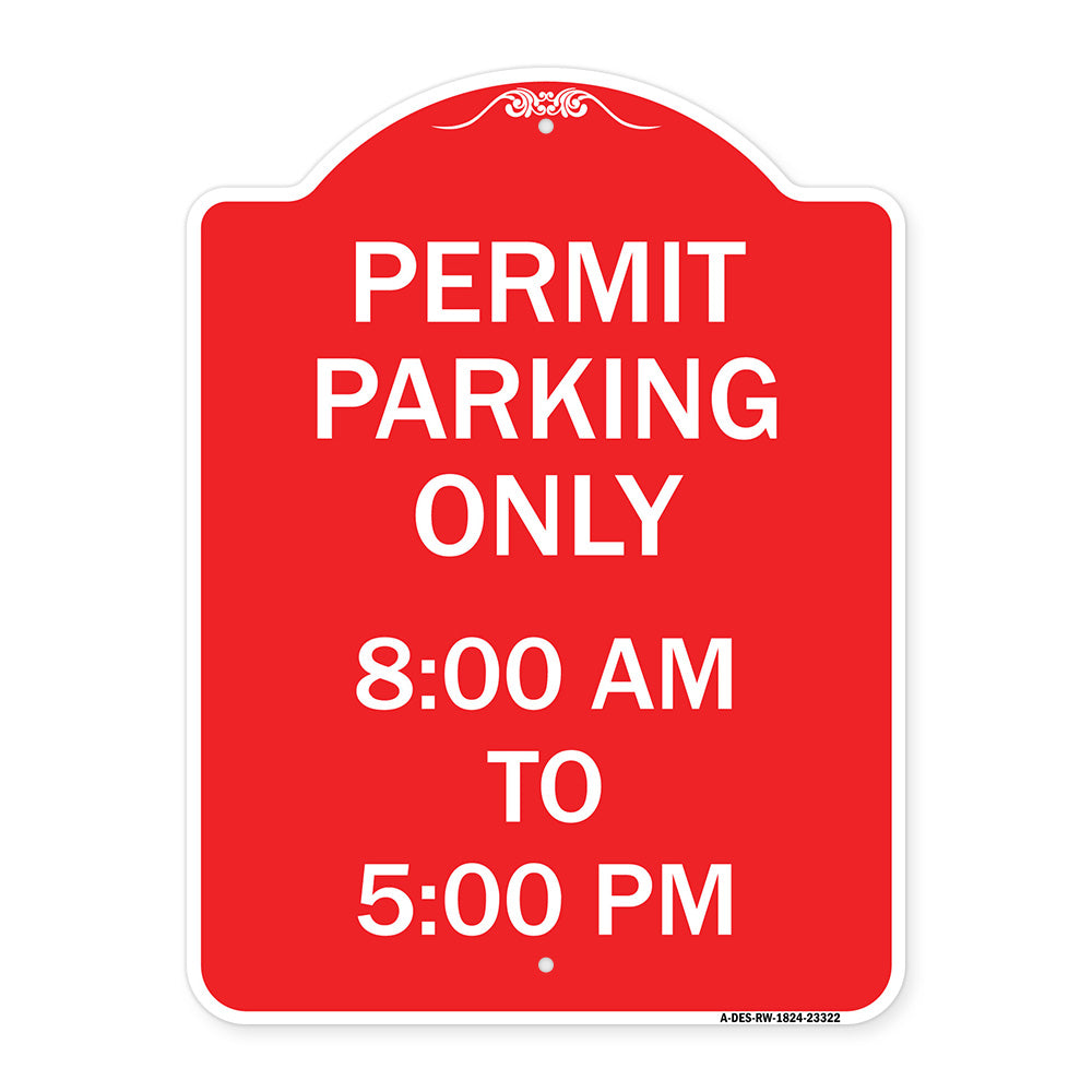Permit Parking Only 8-00 Am to 5-00 Pm