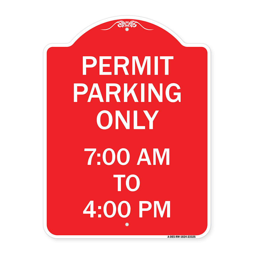 Permit Parking Only 7-00 Am to 4-00 Pm