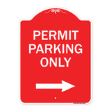 Permit Parking Only (With Right Arrow)