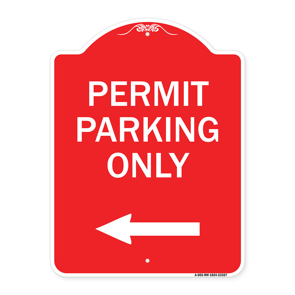Permit Parking Only (With Left Arrow)