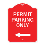 Permit Parking Only (With Left Arrow)