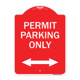 Permit Parking Only (Bidirectional Arrow)