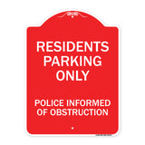 Parking Sign Residents Parking Only Police Informed of Obstruction