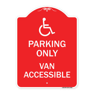 Parking Only Van Accessible (With Graphic)