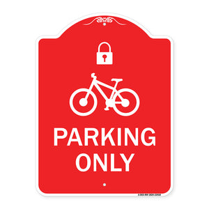 Parking Only (With Cycle and Lock Symbol)