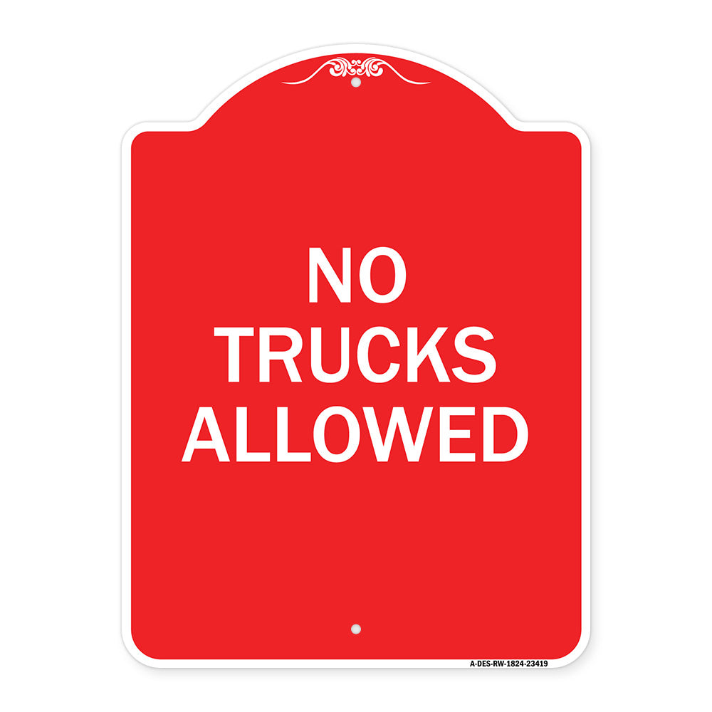 Parking Lot Sign No Trucks Allowed