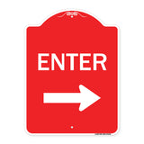 Parking Lot Sign Enter Sign (Right Arrow)