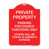 Parking for Church Functions Only Others Will Be Towed at Owner's Expense