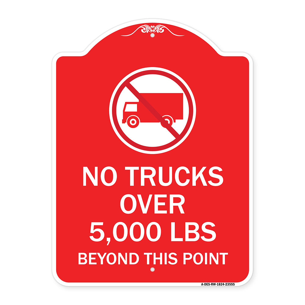 No Trucks Over (Editable Weight) Beyond This Point with Graphic