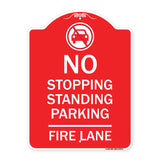 No Stopping Standing Fire Lane with Graphic