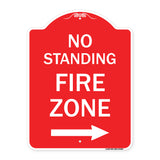 No Standing Fire Zone with Right Arrow