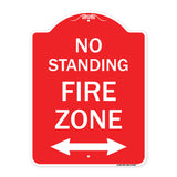 No Standing Fire Zone with Bidirectional Arrow