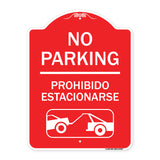No Parking Prohibido Estacionarse (With Car Tow Graphic)