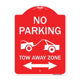 No Parking Tow-Away Zone with Bidirectional Arrow