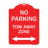 No Parking Tow Away Zone with Bidirectional Arrow