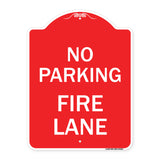 No Parking Fire Lane with Striped Border
