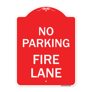 No Parking Fire Lane with Striped Border