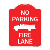 No Parking Fire Lane with Graphic