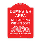 No Parking Within 50 Ft Unauthorized Vehicles Will Be Ticketed Towed at Owners Expense