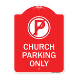 No Parking Symbol Church Parking Only